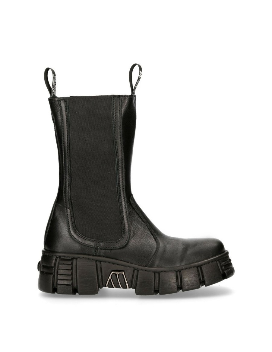 Femmes New Rock | Boot Black Tower M-Wall033-C1