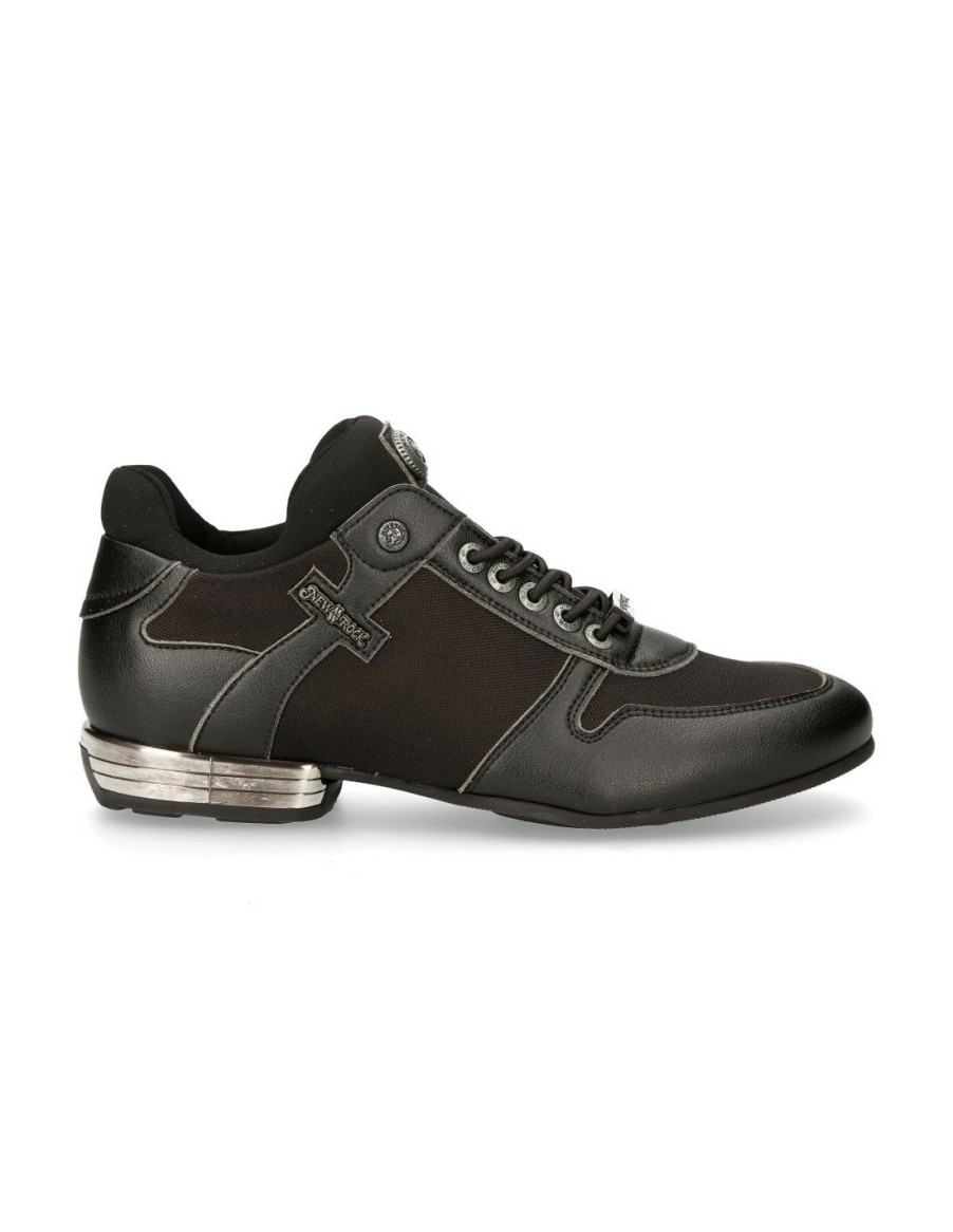 Hommes New Rock | Skeaker Black Tpu With Laces M-Chrono002-V24