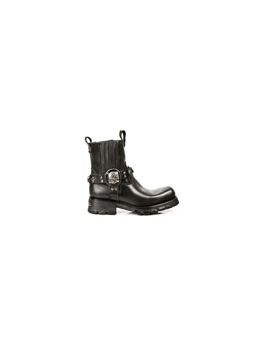 Hommes New Rock | Ankle Boot Black Motorcycle M-7621-S1