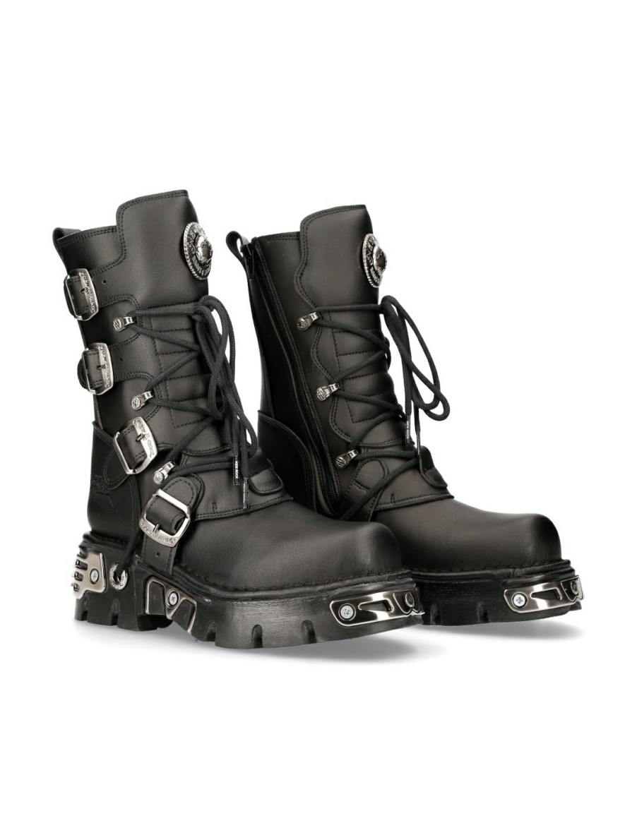 Femmes New Rock | Boot Black Reactor With Laces M-373-S7