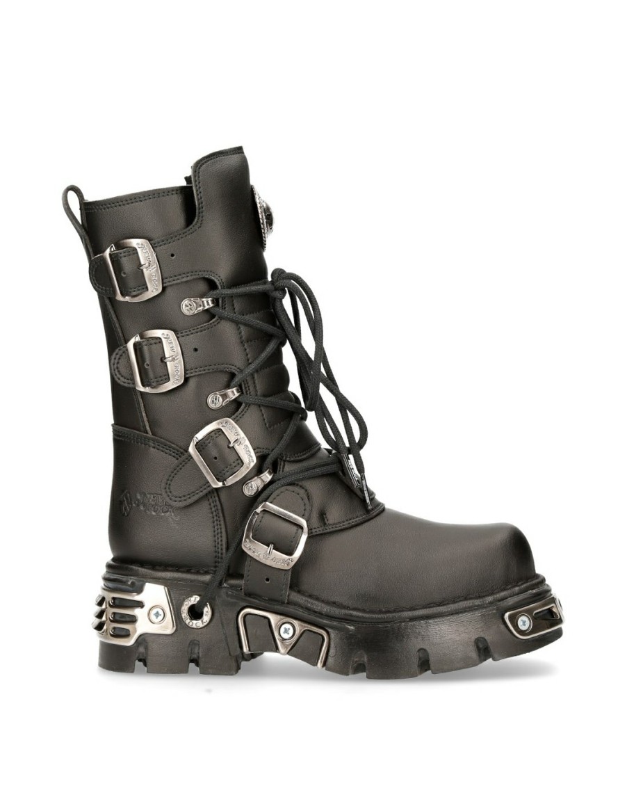 Femmes New Rock | Boot Black Reactor With Laces M-373-S7