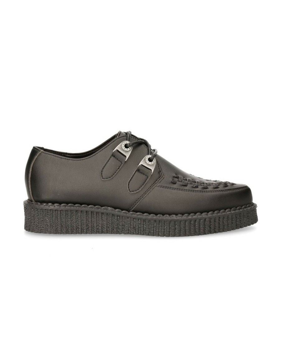 Hommes New Rock | Shoe Black Creeper With Laces M-Creepers002-V5