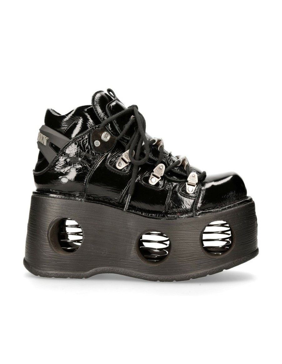 Femmes New Rock | Ankle Boot Black Neptuno With Laces M-Tank006C-C8