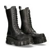 Femmes New Rock | Boot Black Tower With Laces M-Mili211-C14