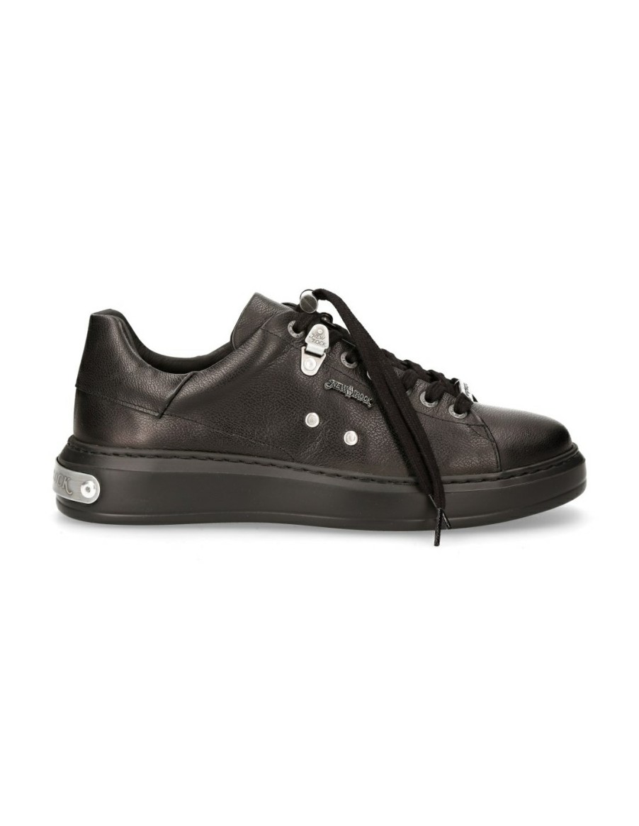 Femmes New Rock | Shoe Black B-Light With Laces M-Pisa101-S51