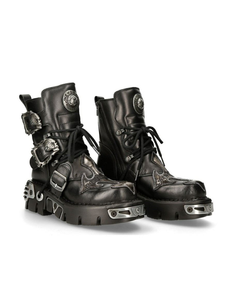 Femmes New Rock | Ankle Boot Black Reactor M-407-S1