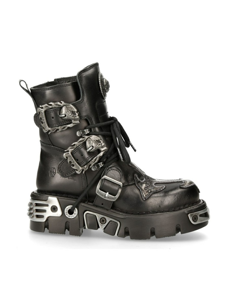 Femmes New Rock | Ankle Boot Black Reactor M-407-S1