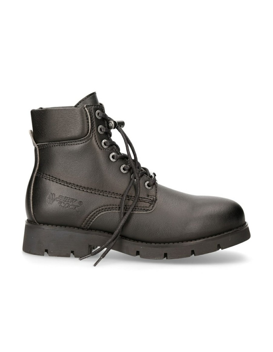 Femmes New Rock | Ankle Boot Black Ranger With Laces M-Ranger046-V1