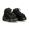 Femmes New Rock | Ankle Boot Black Tower With Laces M-106-S70