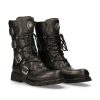 Femmes New Rock | Boot Black Planing With Laces M-1473-S43