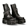 Femmes New Rock | Boot Black Imperfect With Laces M-297-C4