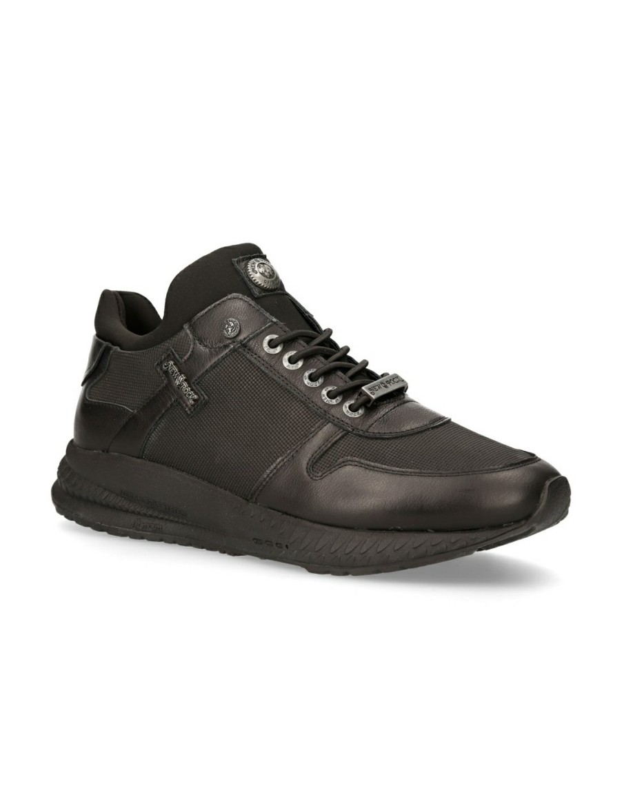 Hommes New Rock | Shoe Black Chrono With Laces M-Chrono002-C14