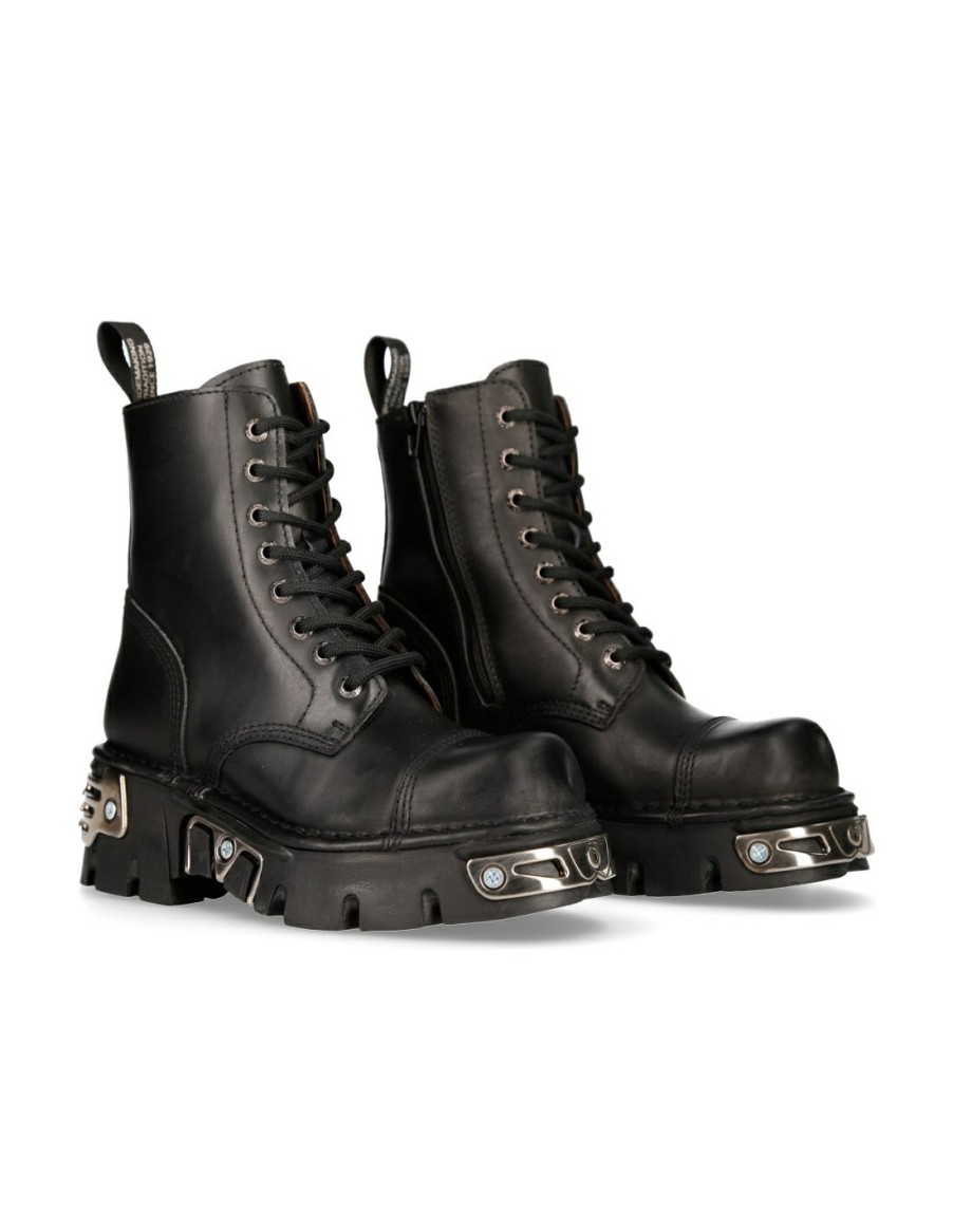 Femmes New Rock | Ankle Boot Black Reactor With Laces M-Newmili083-S35