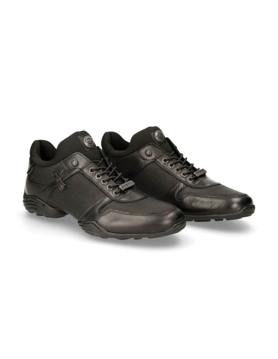 Hommes New Rock | Black Abs With Laces M-Chrono002-C23