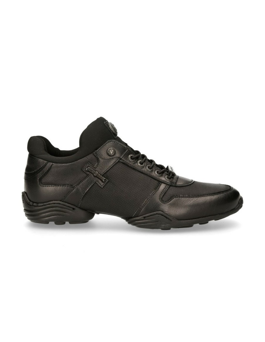 Hommes New Rock | Black Abs With Laces M-Chrono002-C23