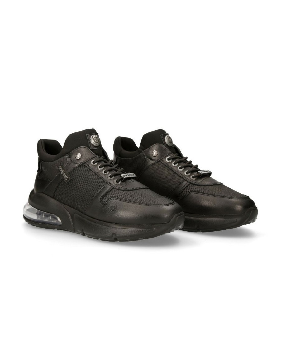 Hommes New Rock | Shoe Black Extralight With Laces M-Chrono001-C16