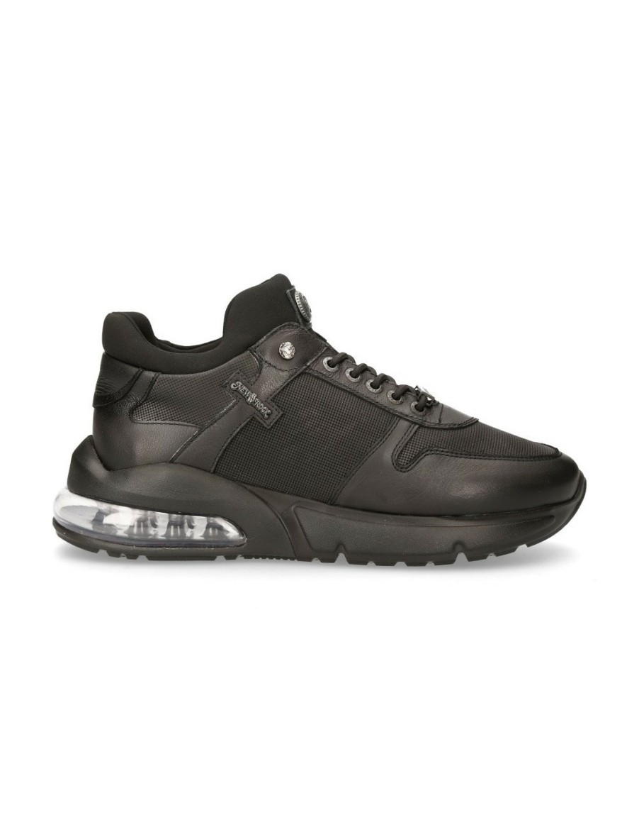 Hommes New Rock | Shoe Black Extralight With Laces M-Chrono001-C16