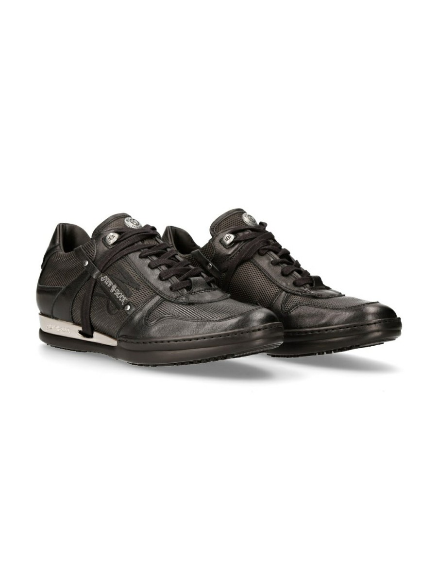 Hommes New Rock | Black Hybrid With Laces M-Hy021-S2