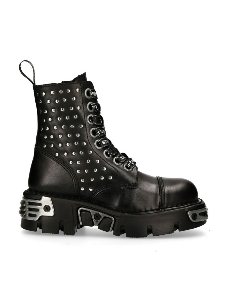 Femmes New Rock | Ankle Boot Black Reactor With Laces M-Mili247-C1