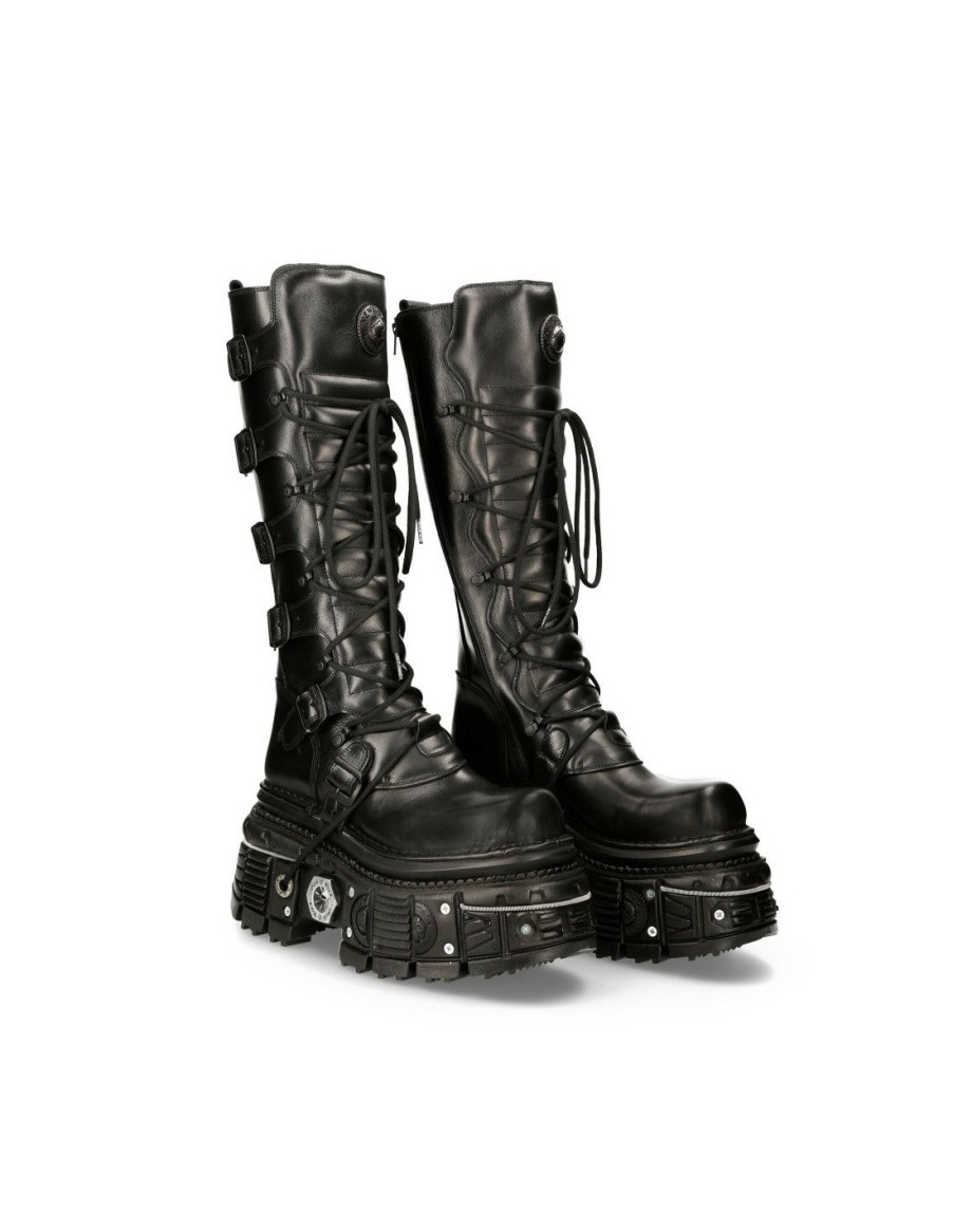 Femmes New Rock | High Boot Black Imperfect M-272-C46