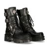 Femmes New Rock | Boot Black Reactor With Laces M-373-S29