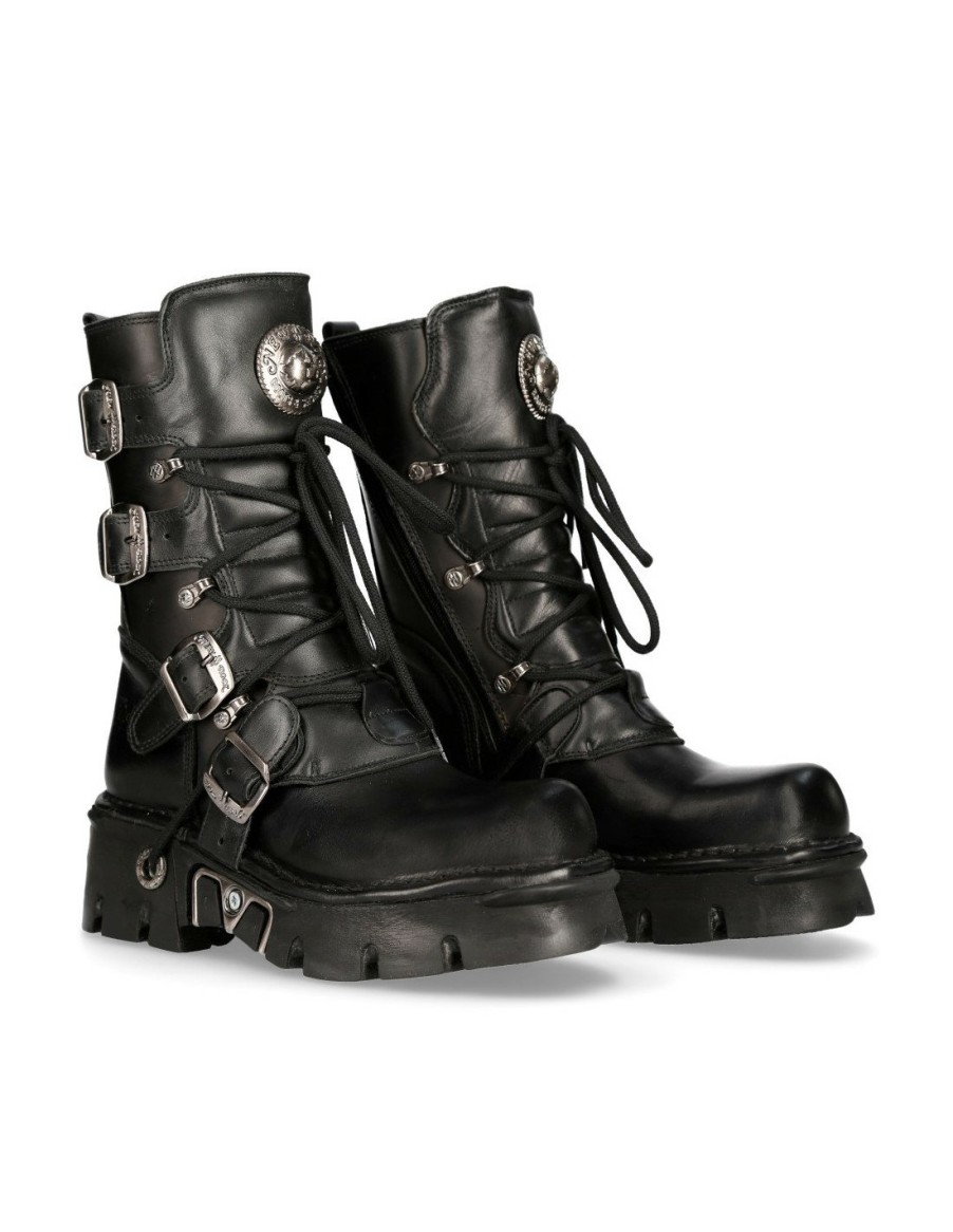 Femmes New Rock | Boot Black Reactor With Laces M-373-S29