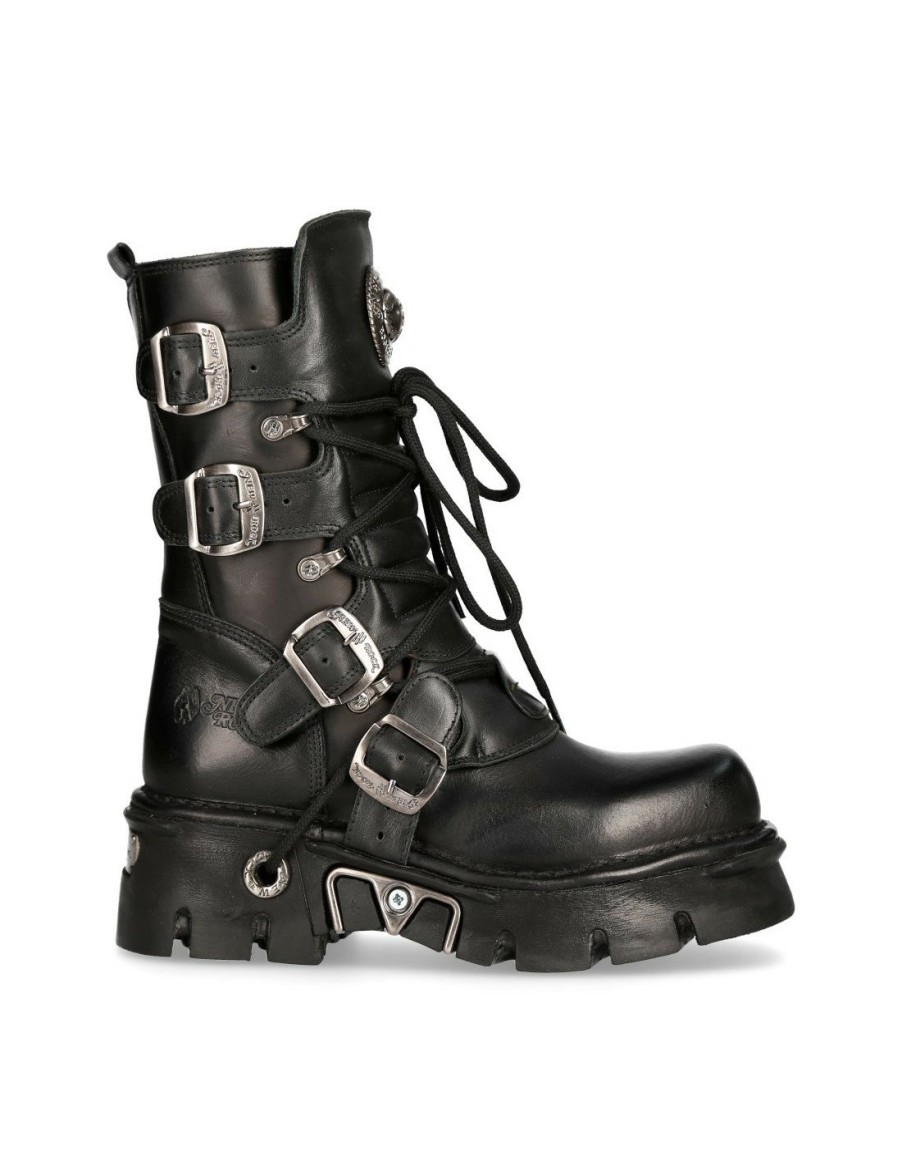 Femmes New Rock | Boot Black Reactor With Laces M-373-S29