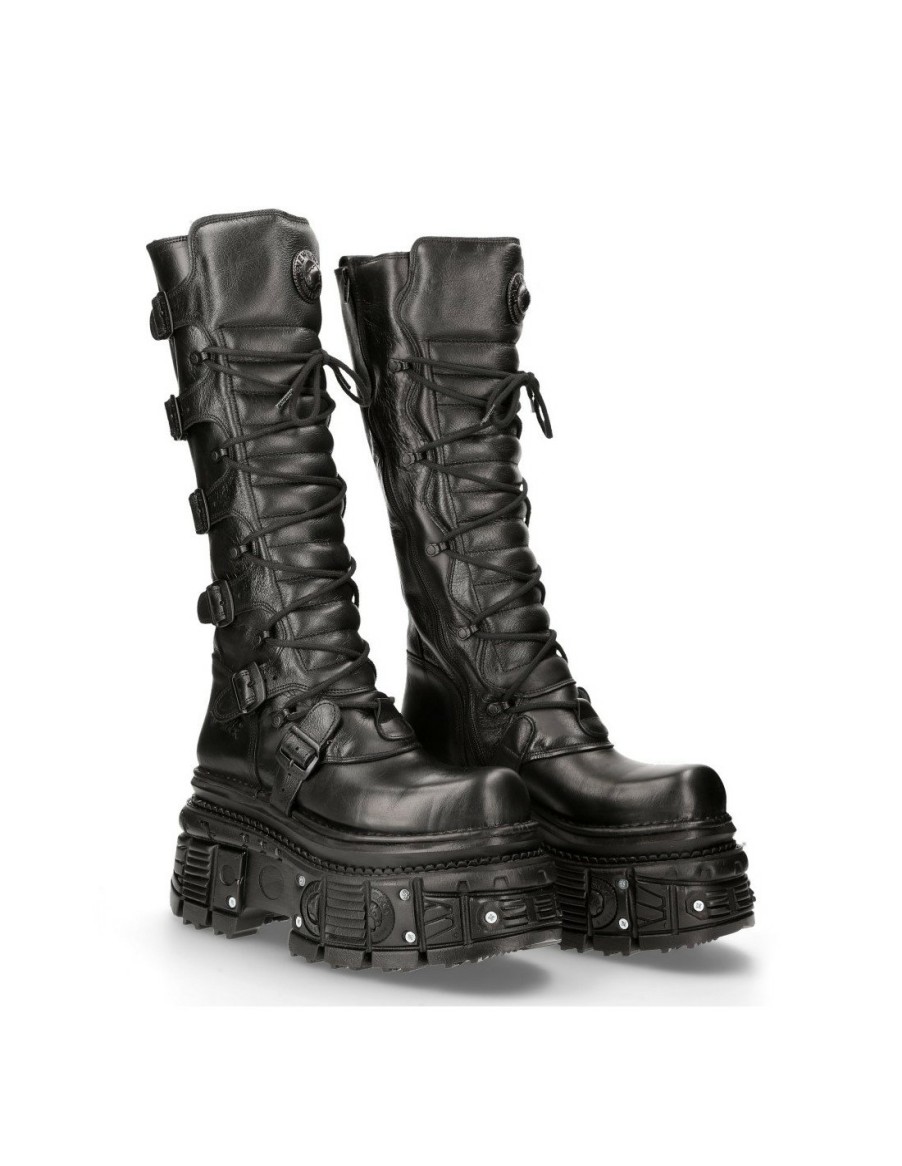 Femmes New Rock | High Boot Black Imperfect M-272-C38