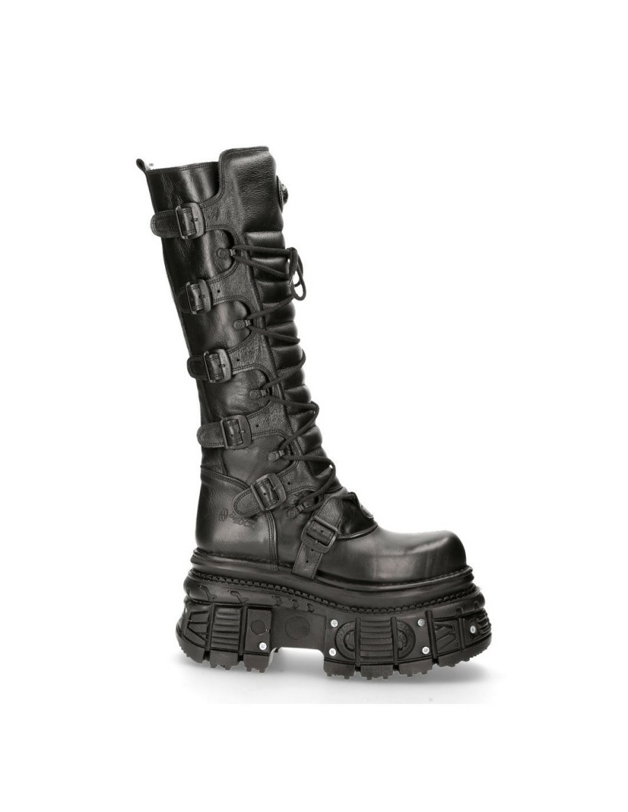 Femmes New Rock | High Boot Black Imperfect M-272-C38