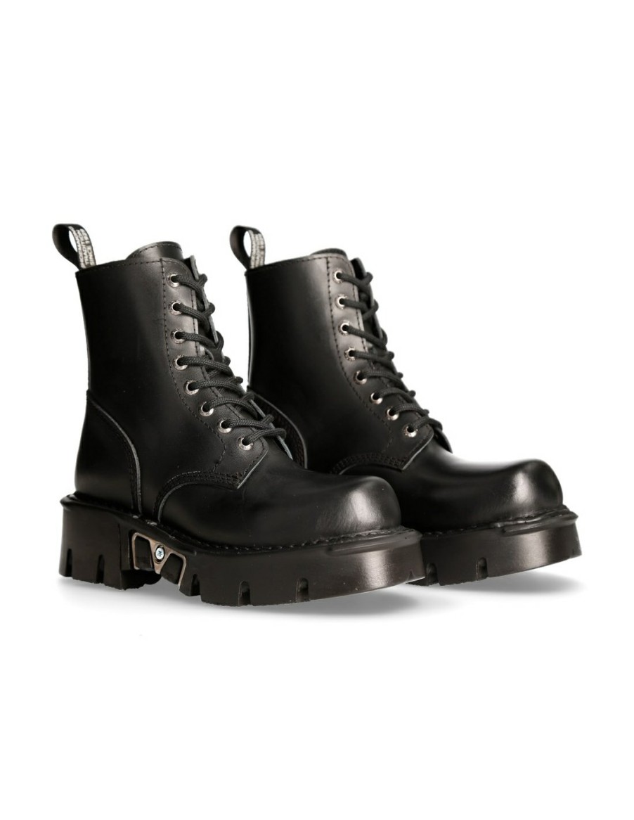 Femmes New Rock | Boot Black Reactor With Laces M-Mili084N-S3