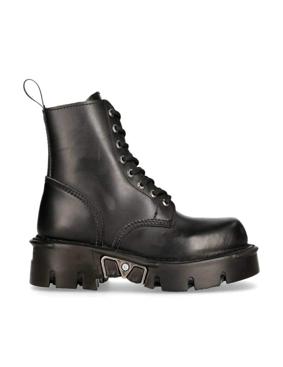 Femmes New Rock | Boot Black Reactor With Laces M-Mili084N-S3