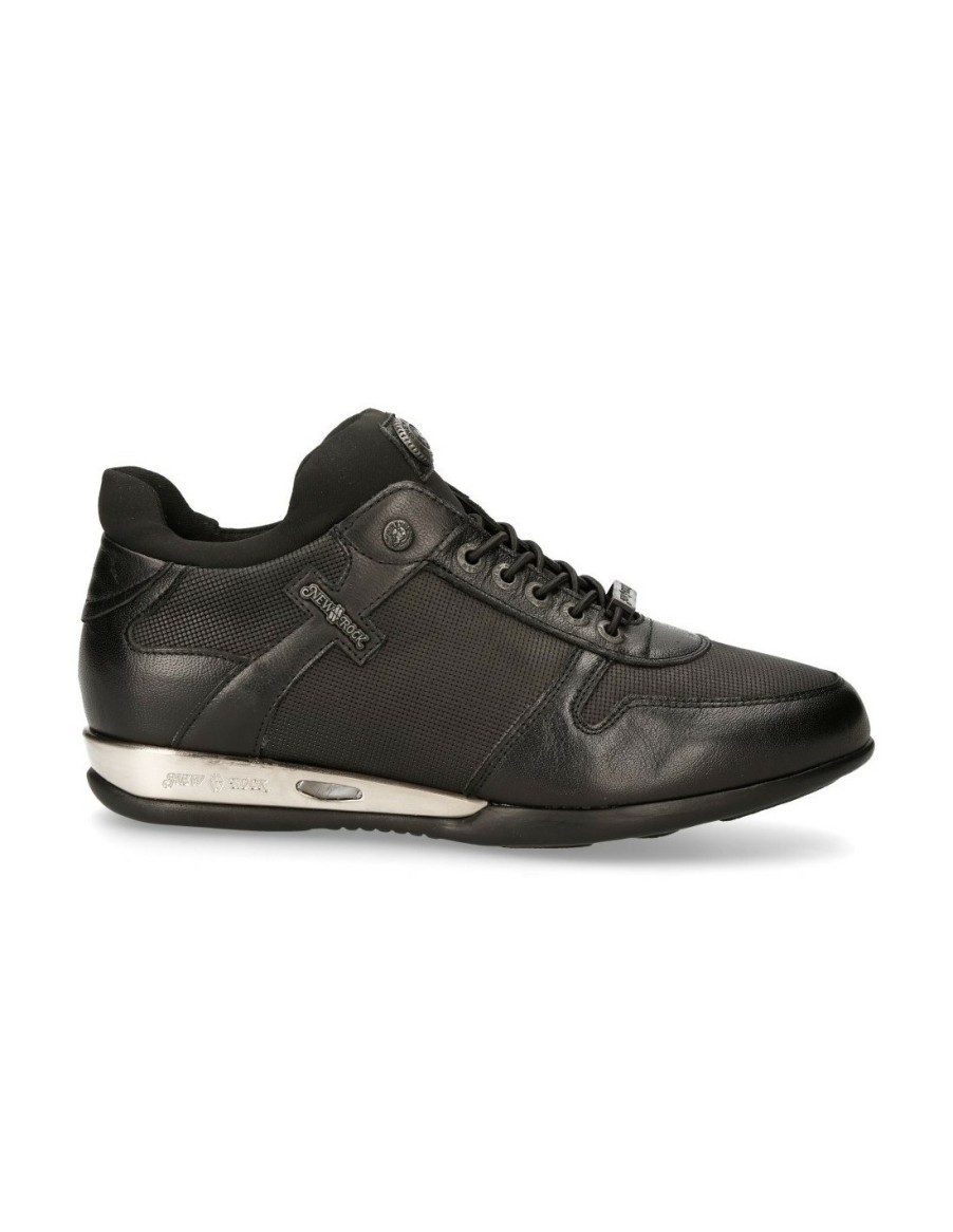 Hommes New Rock | Shoe Black Hybrid With Laces M-Chrono002-C22