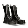 Femmes New Rock | Boot Black Tower With Laces M-Wall127N-C1