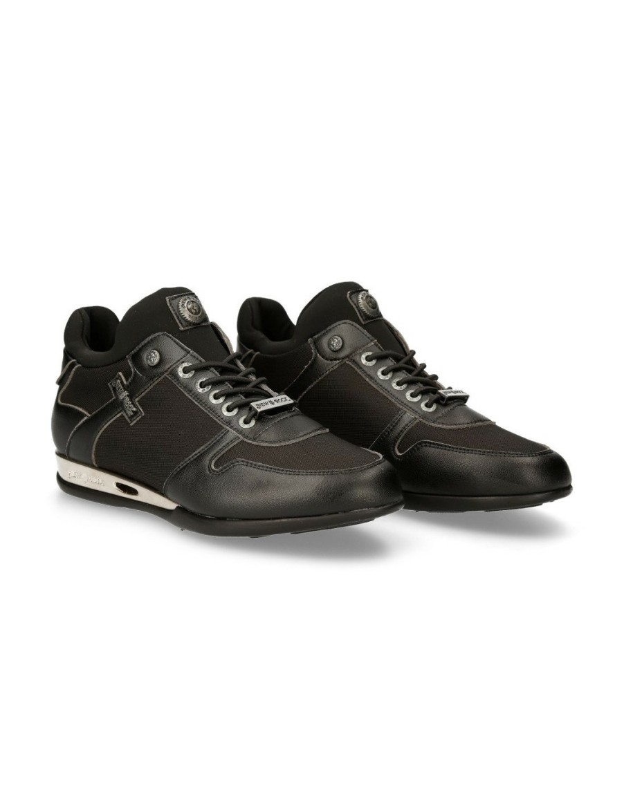 Hommes New Rock | Sneaker Black Hybrid With Laces M-Chrono002-V22