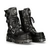 Femmes New Rock | Boot Black Reactor With Laces M-373-S4