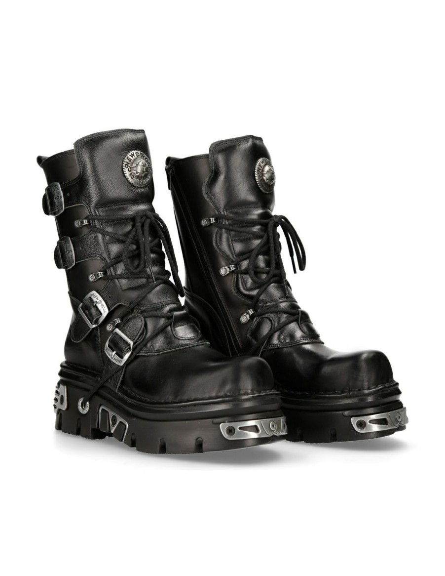 Femmes New Rock | Boot Black Reactor With Laces M-373-S4