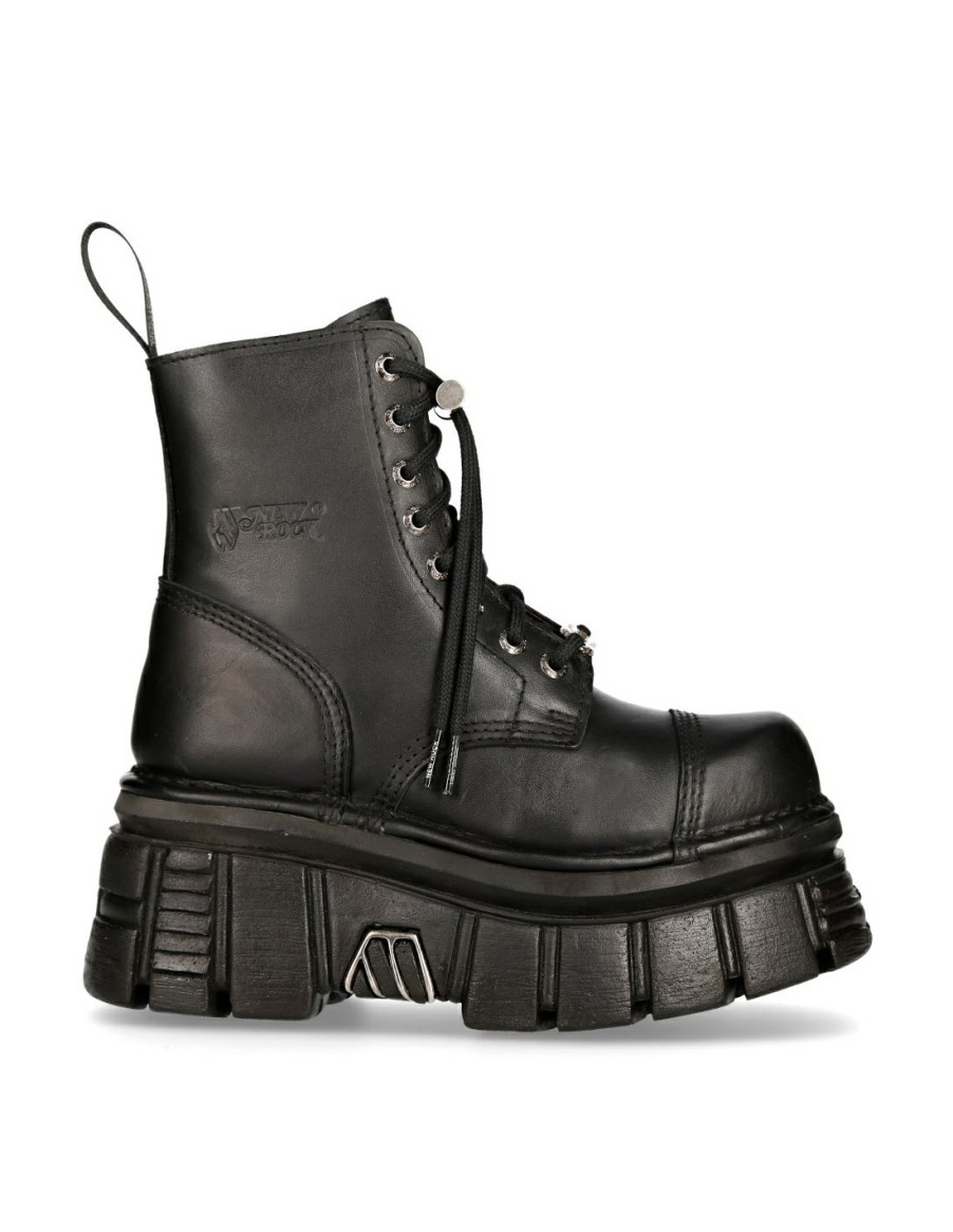 Femmes New Rock | Boot Black Tower With Laces M-Newmili083-S21