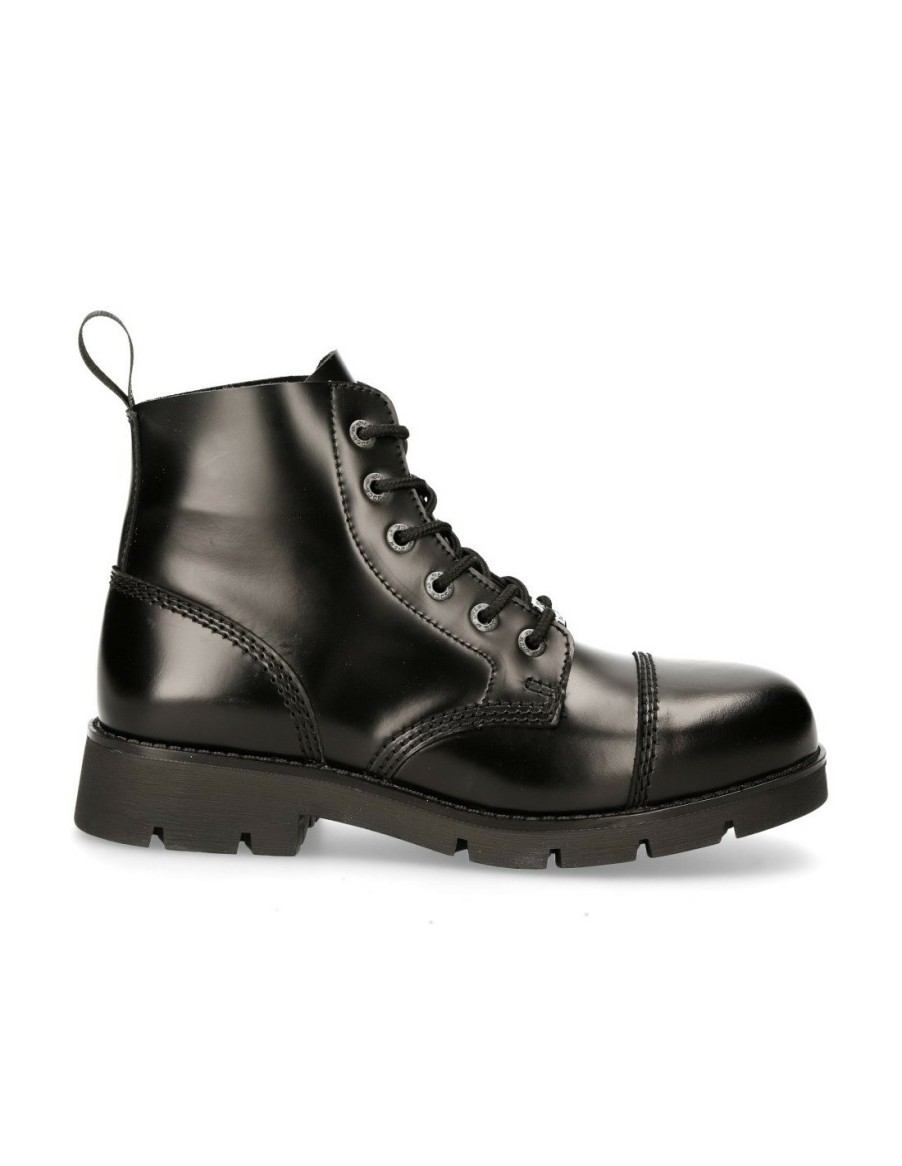 Femmes New Rock | Ankle Boot Black Ranger With Laces M-Ranger006-S2