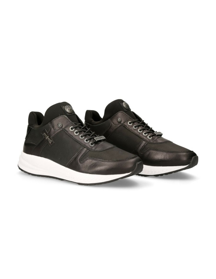 Hommes New Rock | Shoe Black Chrono With Laces M-Chrono002-C15