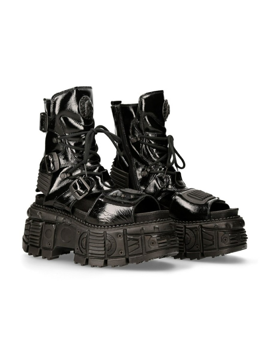 Hommes New Rock | Boot Black Tank M-Bios107-S5